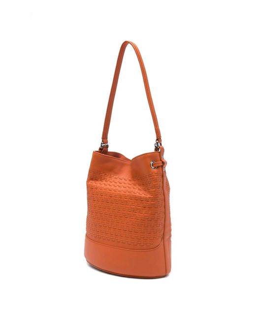 Zanellato Orange Monda' Musiva Small Leather Bucket Bag