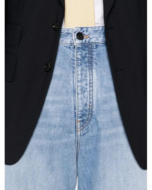 Givenchy Blue Couture Seam Pants for men