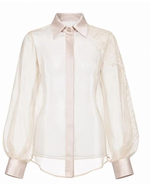 D.exterior White Shell Cotton Shirt