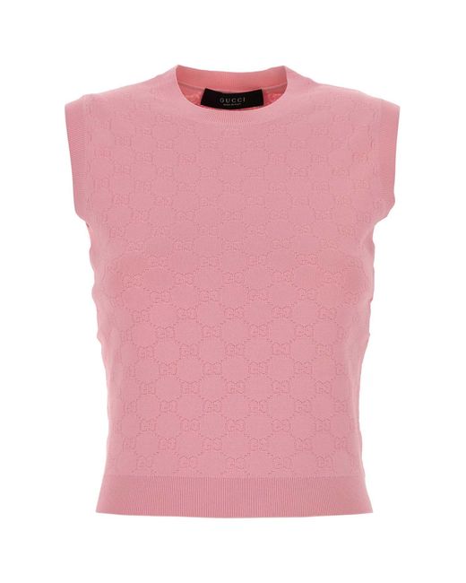 Gucci Pink S/Cw/Nk Top