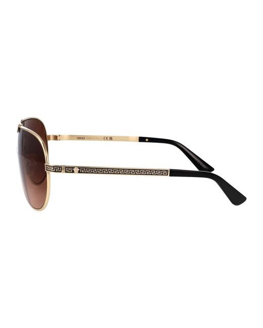 Versace Brown Metal Sunglasses for men