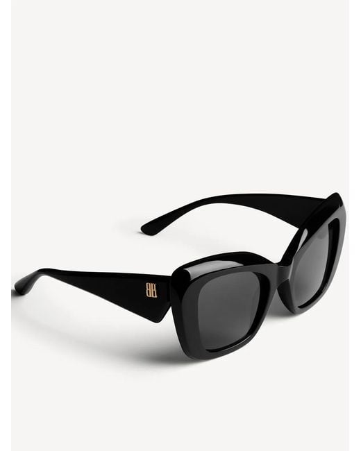 Balenciaga Black Acetate Farfalla Diva Sunglasses