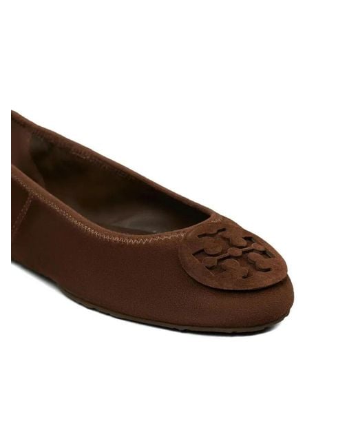 Tory Burch Brown Minnie Travel Ballerias