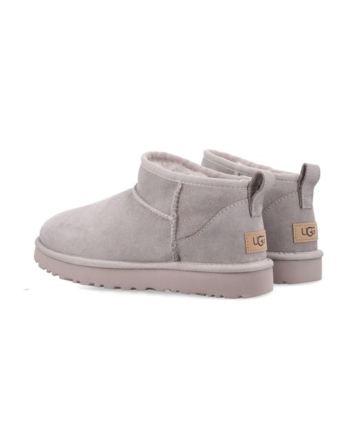 Ugg Gray Classic Ultra Mini Suede Boots For