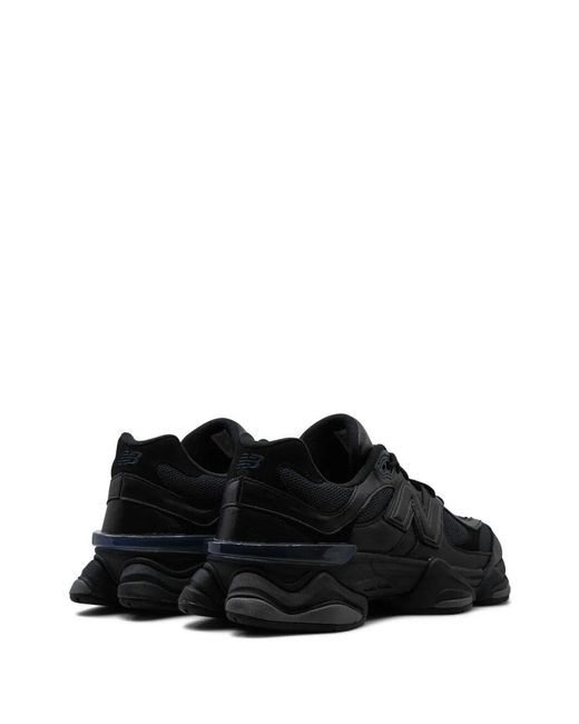 New Balance Black Leather Synthetic Mesh Sneakers