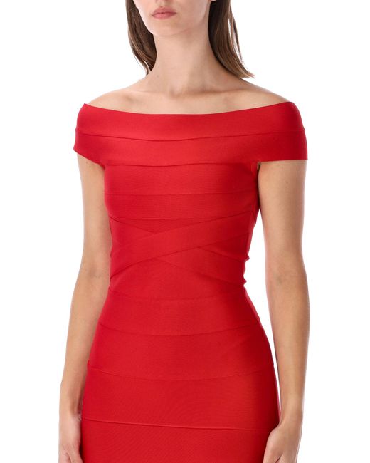 ROTATE BIRGER CHRISTENSEN Red Rotate Fitted Knit Mini Dress