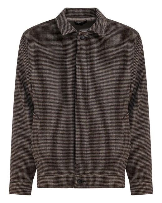 Vince Black Houndstooth Overshirt Jacket for men