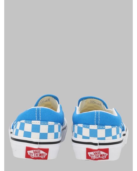 Vans Blue Classic Slip-On Color Theory Checkerboard Bright Azure
