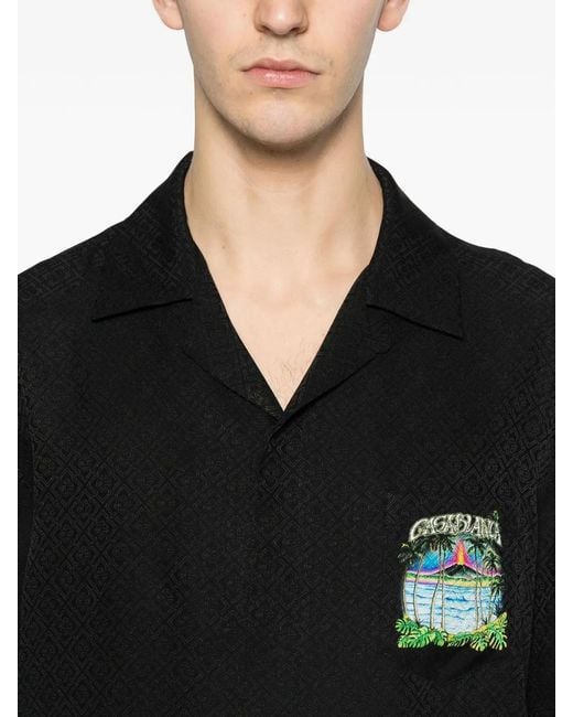 Casablanca Black Shirt Monogram Jacquard for men