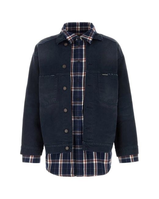 Balenciaga Blue Dark Denim Jacket for men