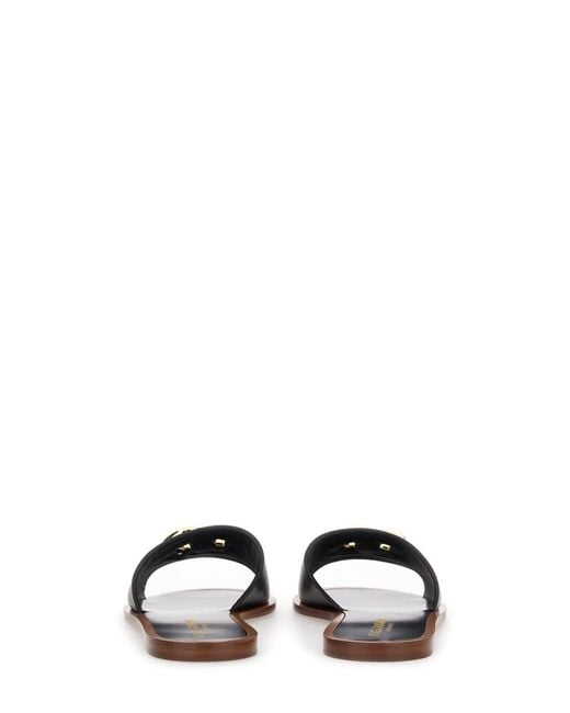 Dolce & Gabbana Black Dolce & Gabbana Leather Slide Sandal