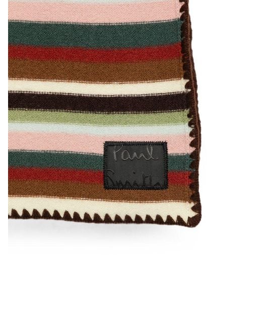Paul Smith Metallic Wool Striped Scarf