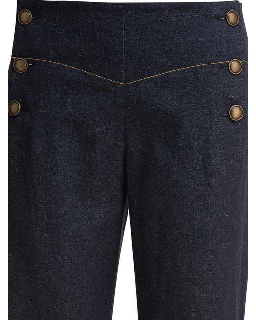 Ines De La Fressange Paris Blue Viscose Trousers