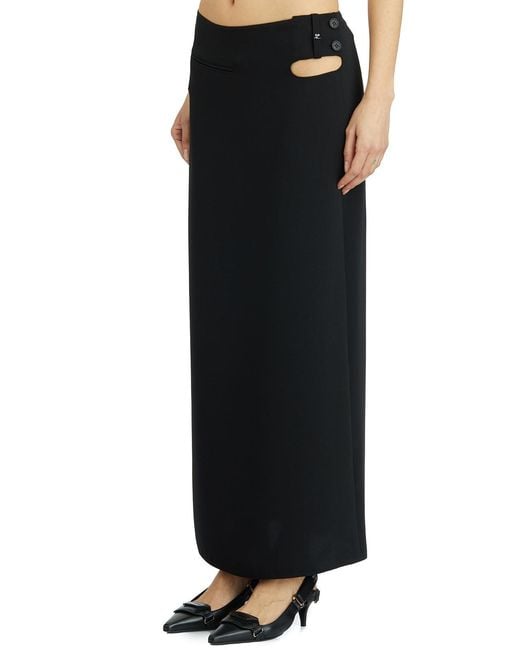 Courreges Black Long Tech Loop Skirt