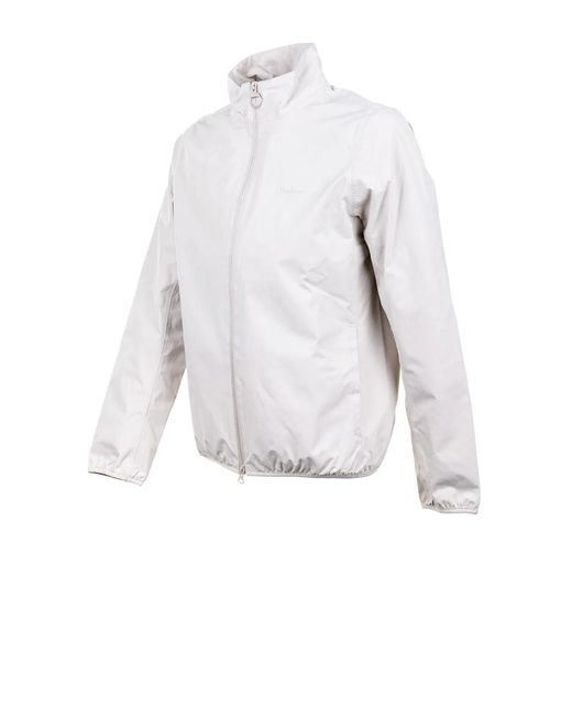Barbour White Korbel Zip Up Collar Jacket for men