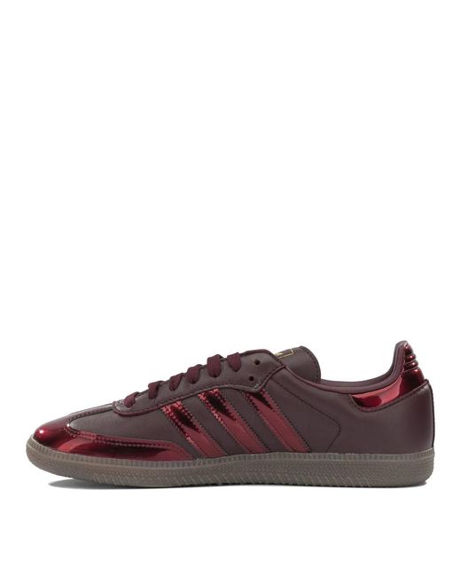 Adidas Originals Brown Samba Og Bordeaux Leather Rubber Sneakers