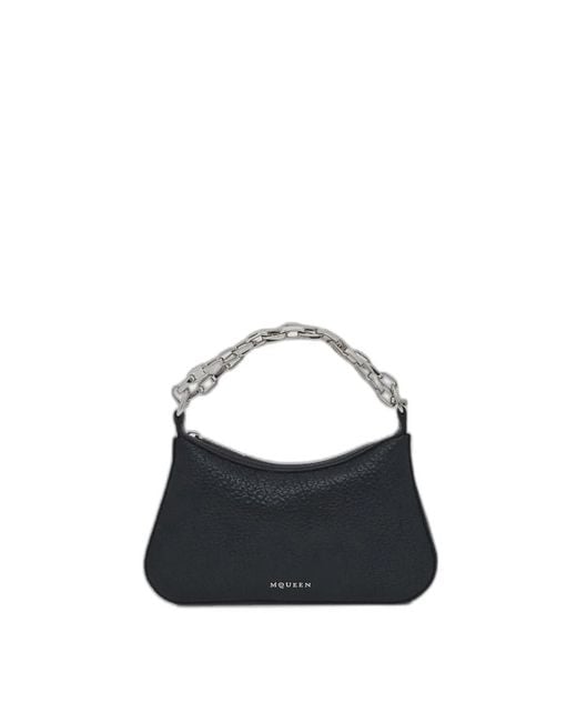 McQueen Black Calf Skin Handbags