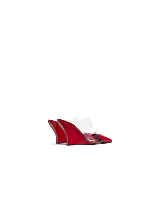 Alaïa White Heart Wedge Mules