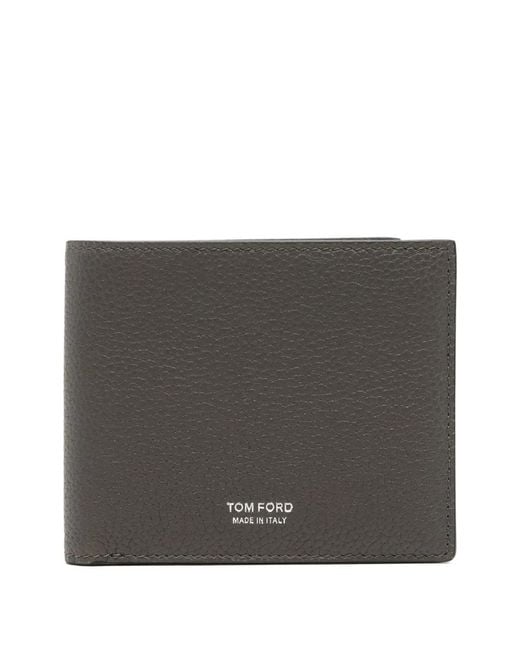 Tom Ford Gray Smoke Calf Leather Wallet for men