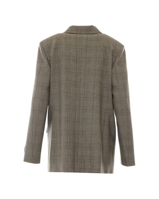 Pinko Gray Polyester Wool Jacket