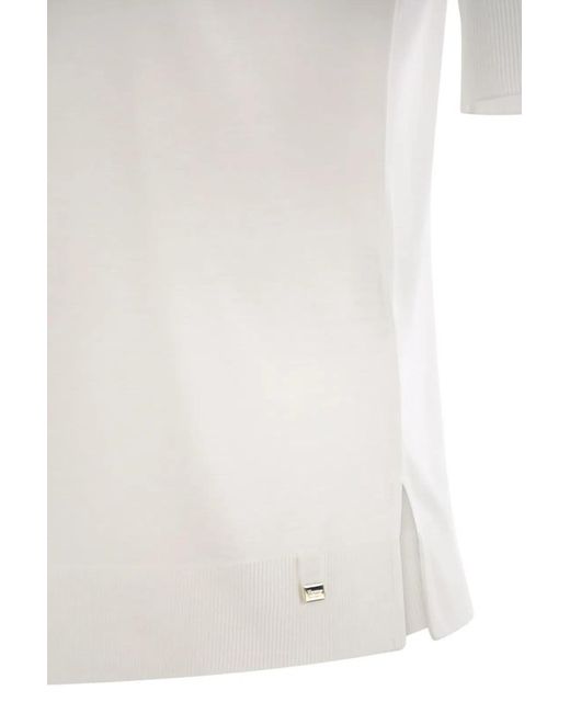 Herno White Lyocell And Cotton T-Shirt