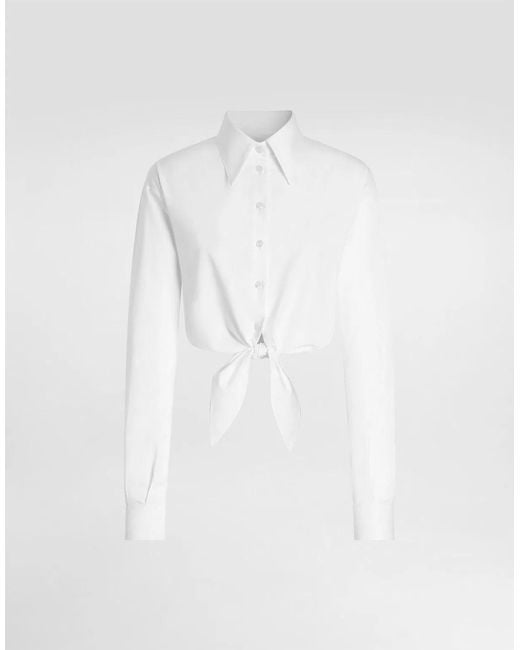 Dolce & Gabbana White Dolce & Gabbana Knotted Shirt