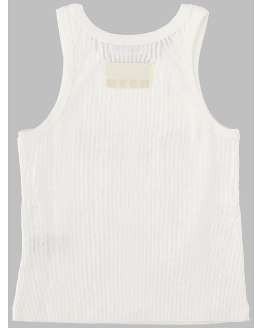 MSGM White Ribbon Tank Top Girl