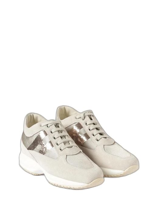 Hogan White Multicolour Calfskin Sneakers