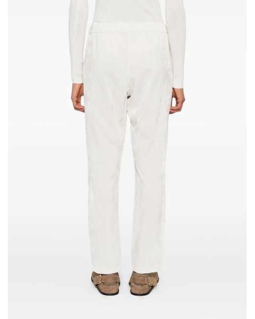 Herno Women's White Metallised Pantalone