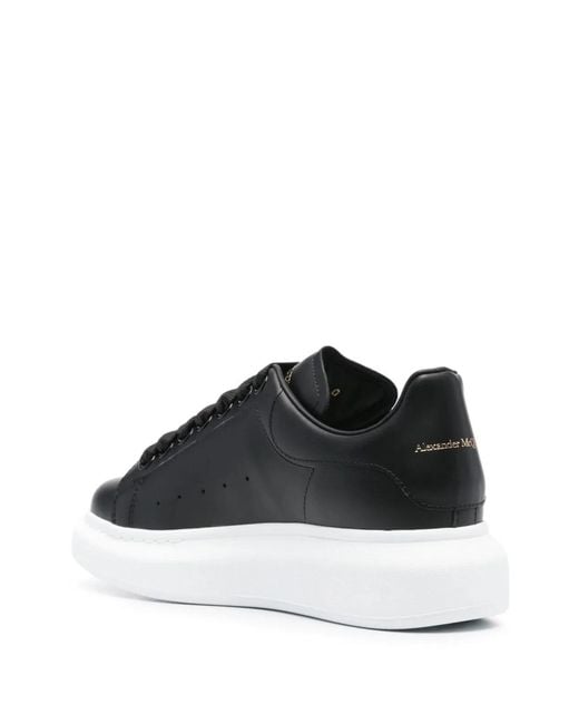 McQueen Black Leather Trainers