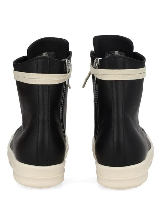 Rick Owens Black Leather Sneaker