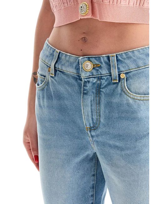 Balmain Blue Mid-Rise Flare Jeans