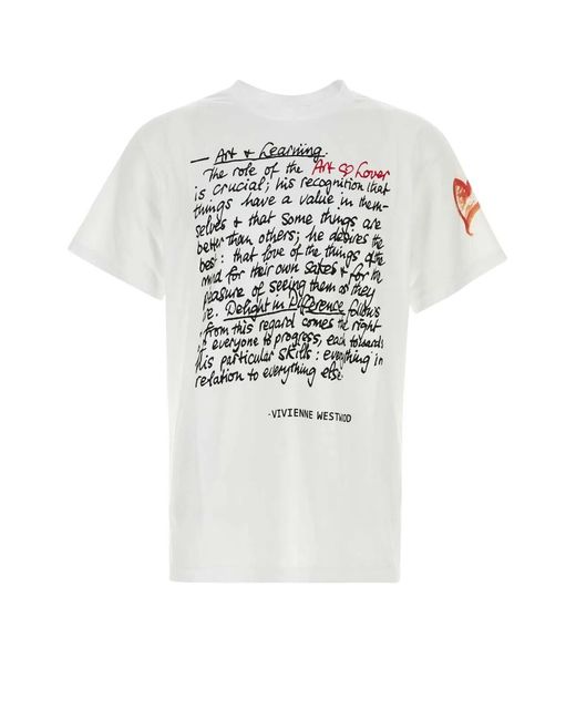 Vivienne Westwood White Cotton Art Heart T-Shirt for men
