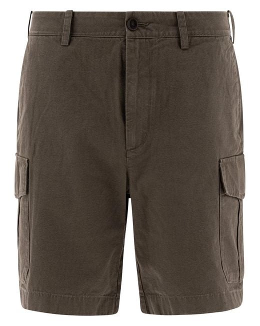 Vince Gray Cotton And Linen Cargo Shorts for men