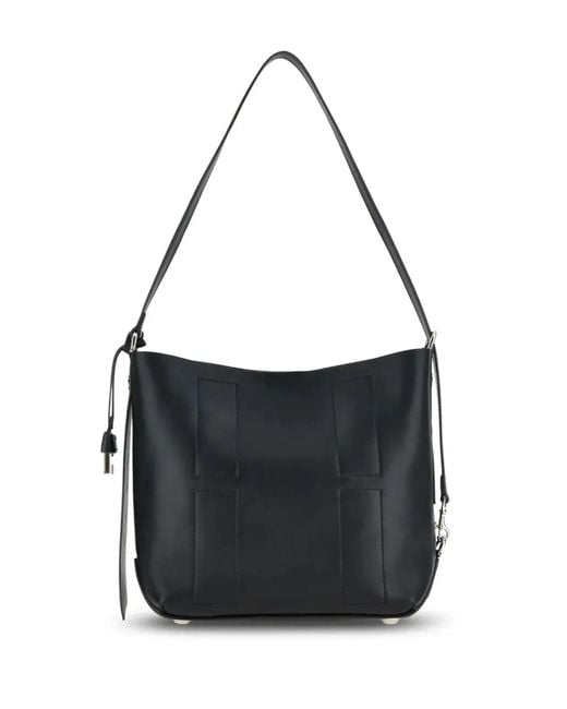 Hogan Black Hocket Small Leather Hobo Bag