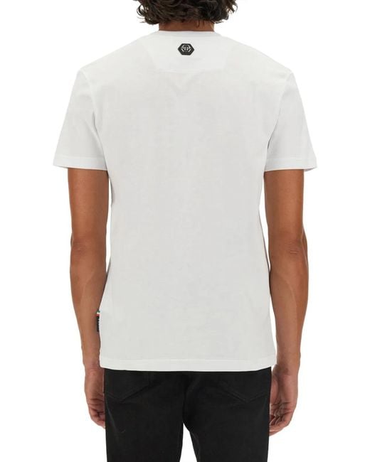 Philipp Plein Gray Logo Print T-Shirt for men