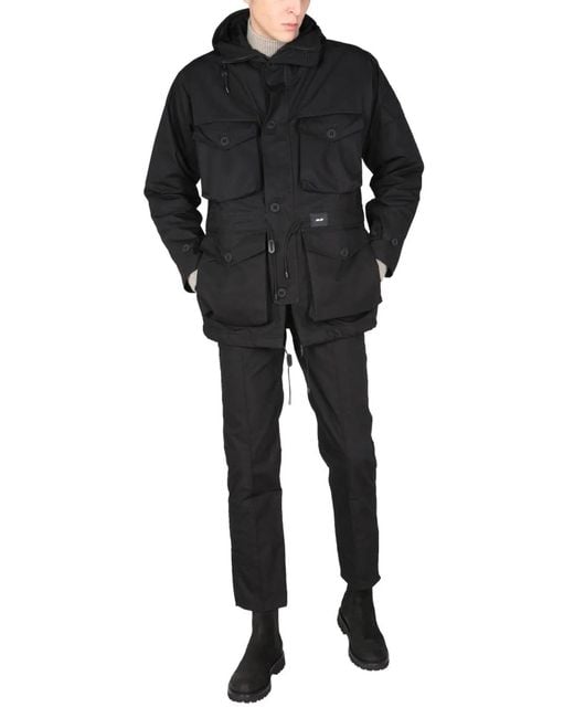 ArkAir Black Pants With Logo Button for men