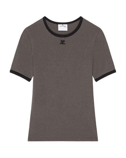 Courreges Women's Black Heritage Contrast T-Shirt