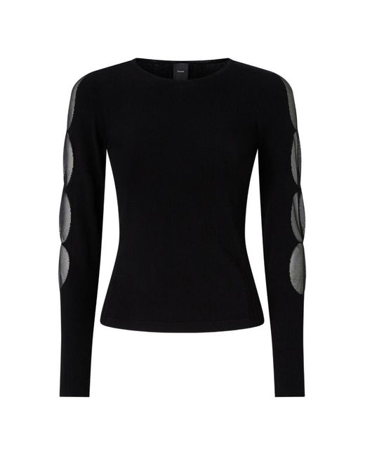 Pinko Black Viscose Polyester Sweater