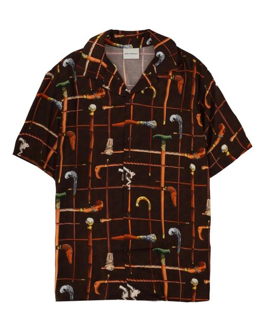 Drole de Monsieur Brown Viscose Shirt for men