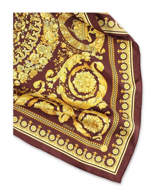 Versace Metallic Printed Silk Scarf