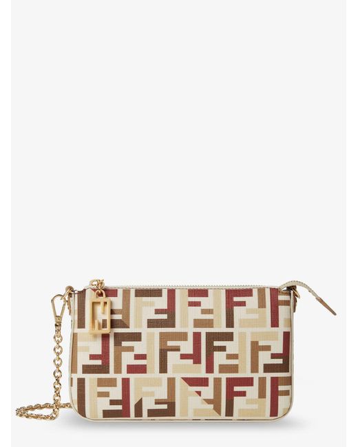 Fendi Multicolor Ff Fabric Pouch Baguette