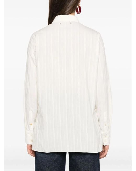 Golden Goose Deluxe Brand White Cotton Sequined Shirt