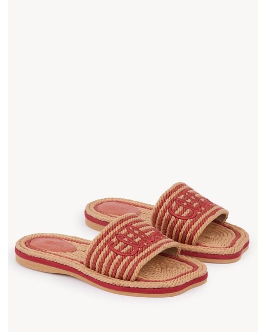 Chloé Pink Sand Flat Sandals