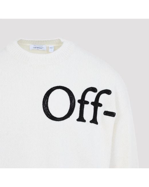 Off-White c/o Virgil Abloh White Bookish Shared Knit Crewneck for men