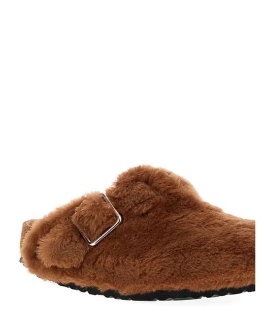 Birkenstock Brown Boston Shearling Clogs