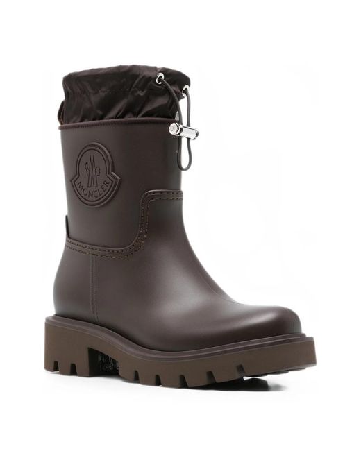 Moncler Black Kickstream Drawstring-Fastening Rain Boots