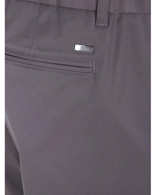 Herno Gray Classic Trousers for men