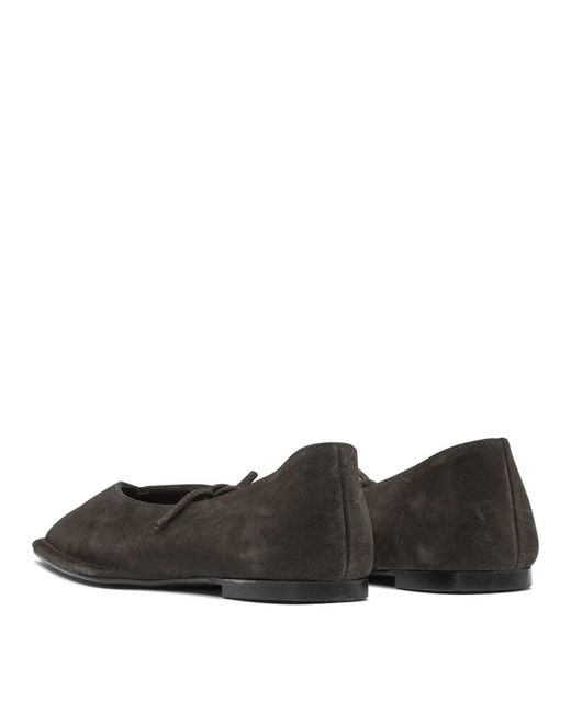 Alohas Black Sway Suede Coffee Leather Ballet Flats