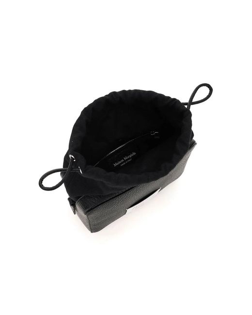 Maison Margiela Black Leather And Fabric 5Ac Bucket Bag